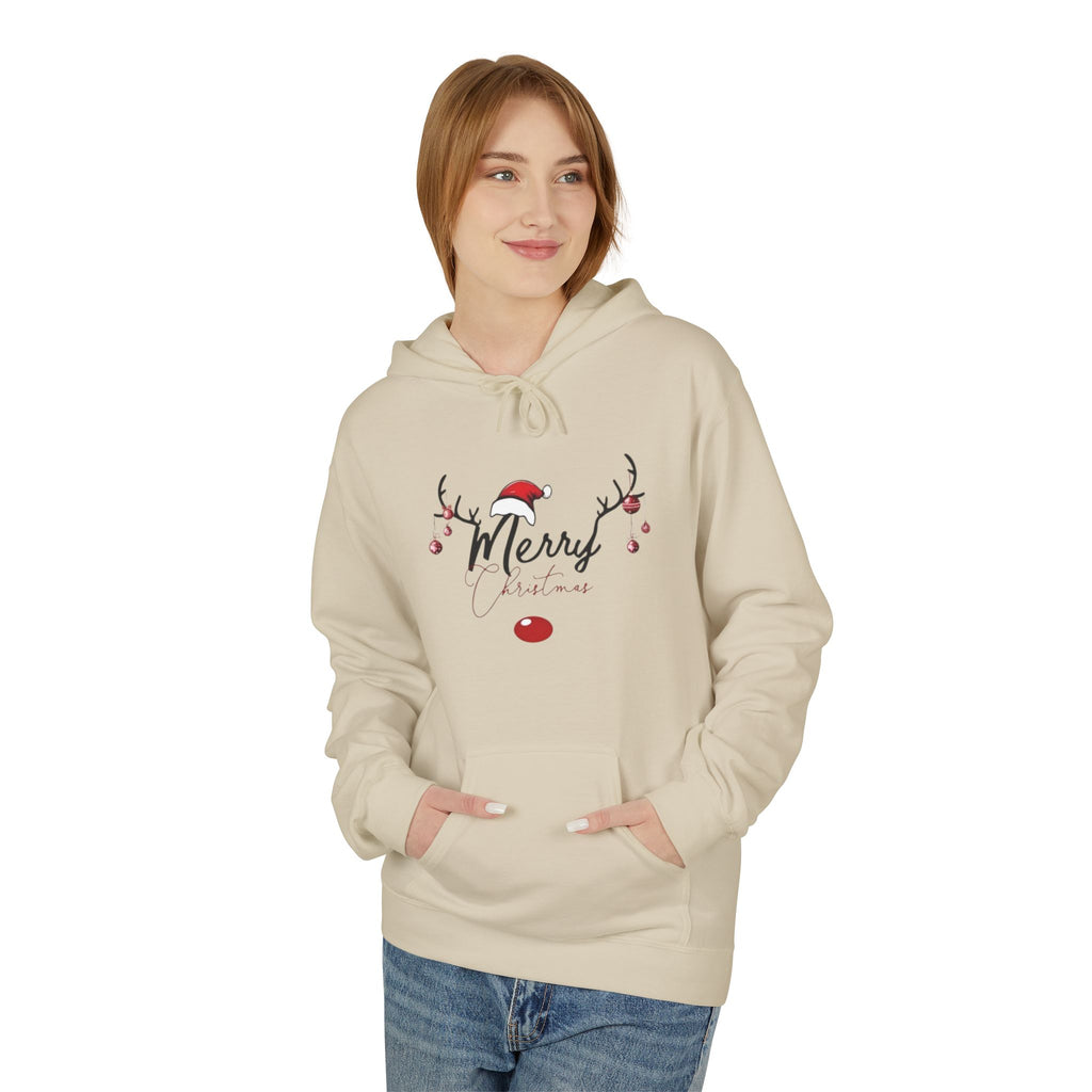 Merry Christmas Sand Unisex Midweight Softstyle Fleece Hoodie