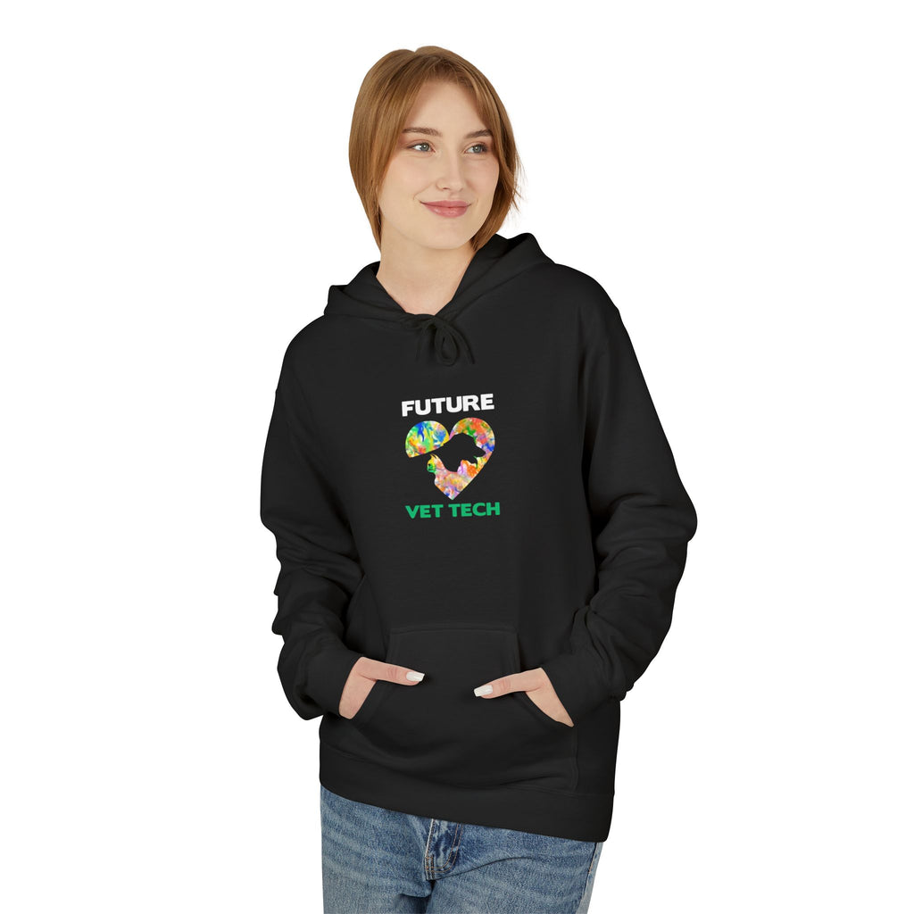 Future Vet Tech Hoodie - Colorful Dog Cat Heart Unisex Fleece Hoodie