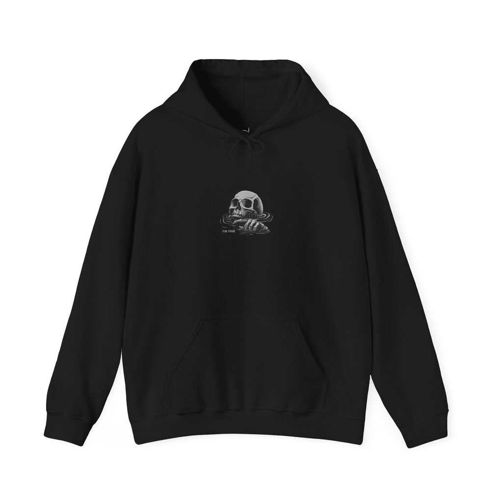 ''I'm Fine '' Skeleton Drowning Hoodie. Unisex Heavy Blend™