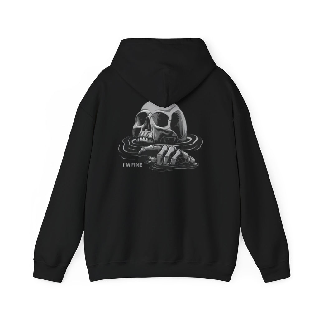 ''I'm Fine '' Skeleton Drowning Hoodie. Unisex Heavy Blend™