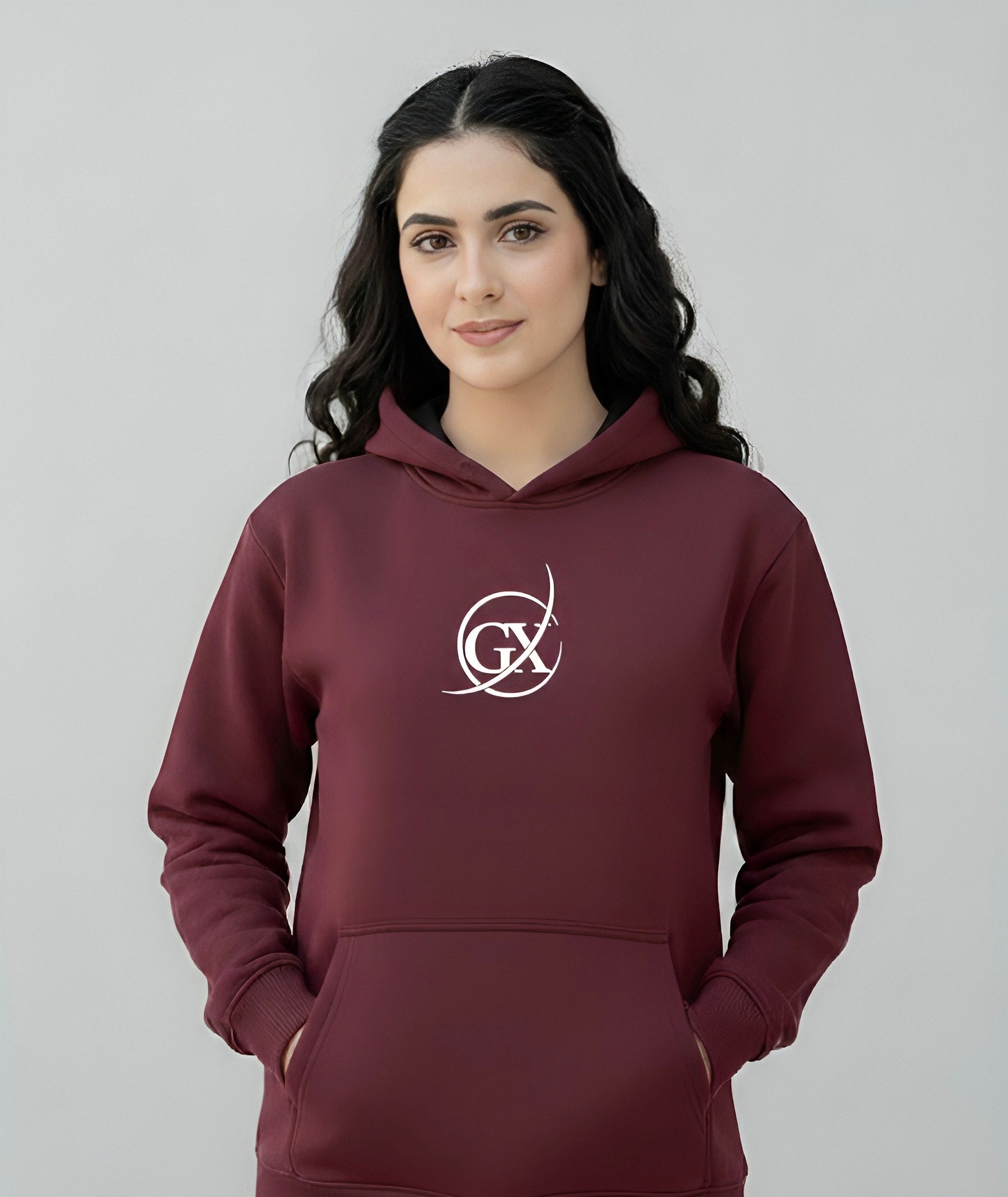 GX Special Signature Unisex Midweight Softstyle Premium Maroon Fleece Hoodie