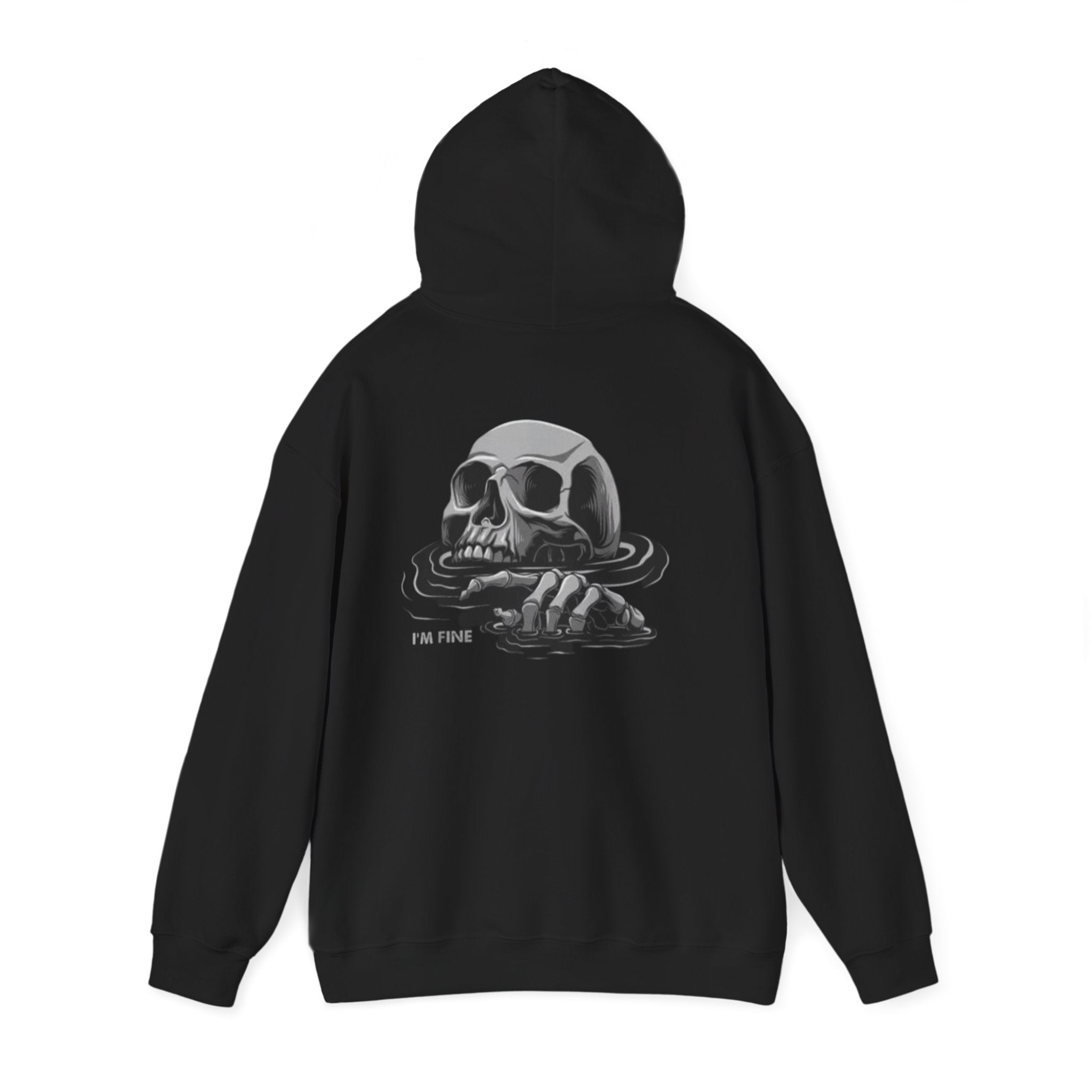 ''I'm Fine '' Skeleton Drowning Hoodie. Unisex Heavy Blend™