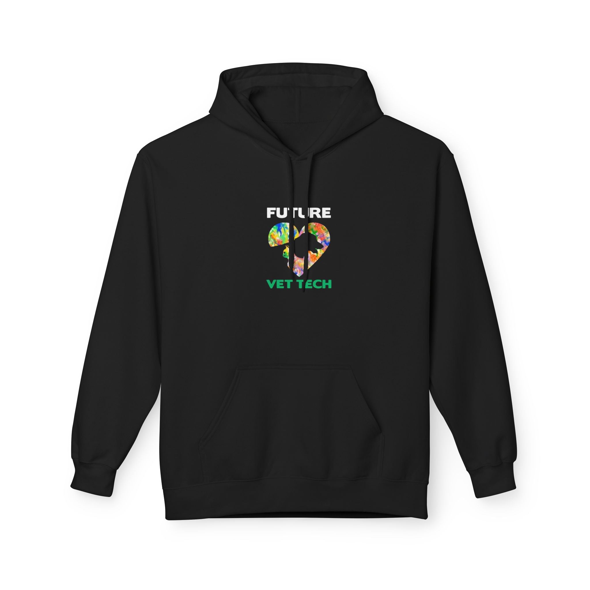 Future Vet Tech Hoodie - Colorful Dog Cat Heart Unisex Fleece Hoodie