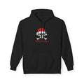 Badass Santa Skull Hoodie - Tangled Lights Crossbones Unisex Soft Fleece