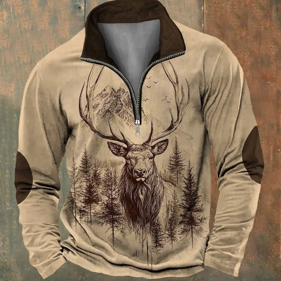 Men's Casual StandUp Collar Half Zip Pullover Sweater