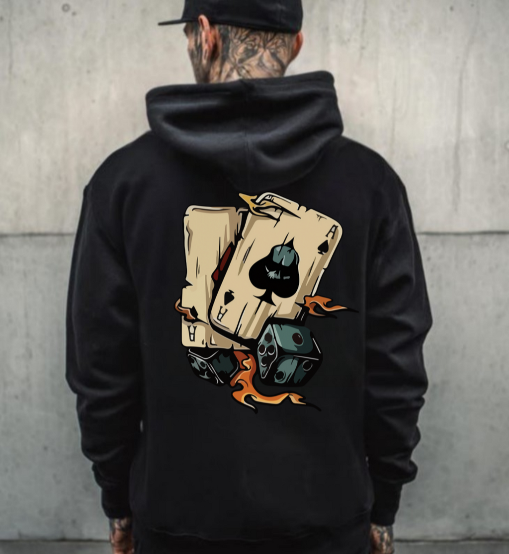 Flame Skull Graphic Hoodie-Unisex Premium Fleece
