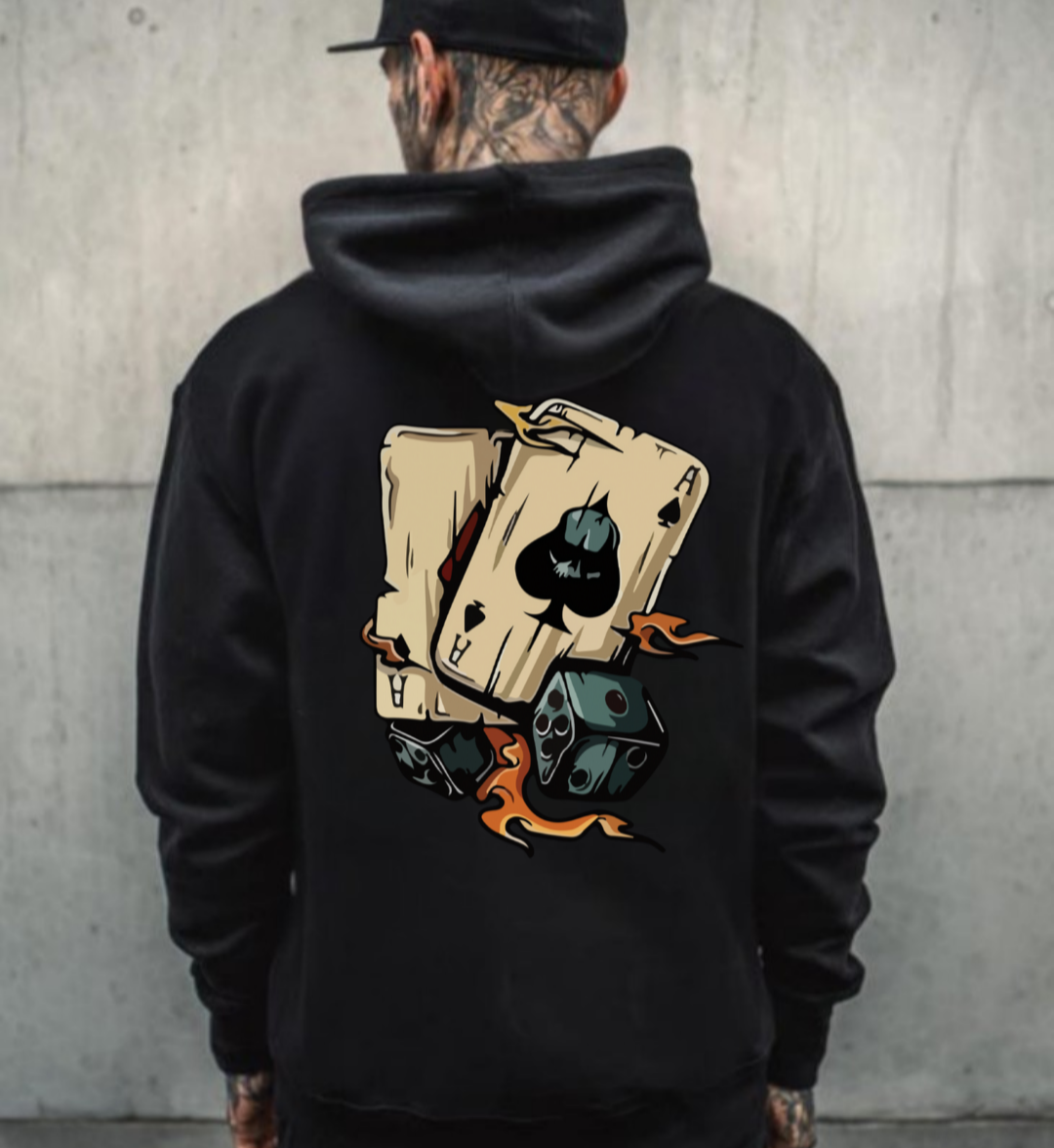 Flame Skull Graphic Hoodie-Unisex Premium Fleece
