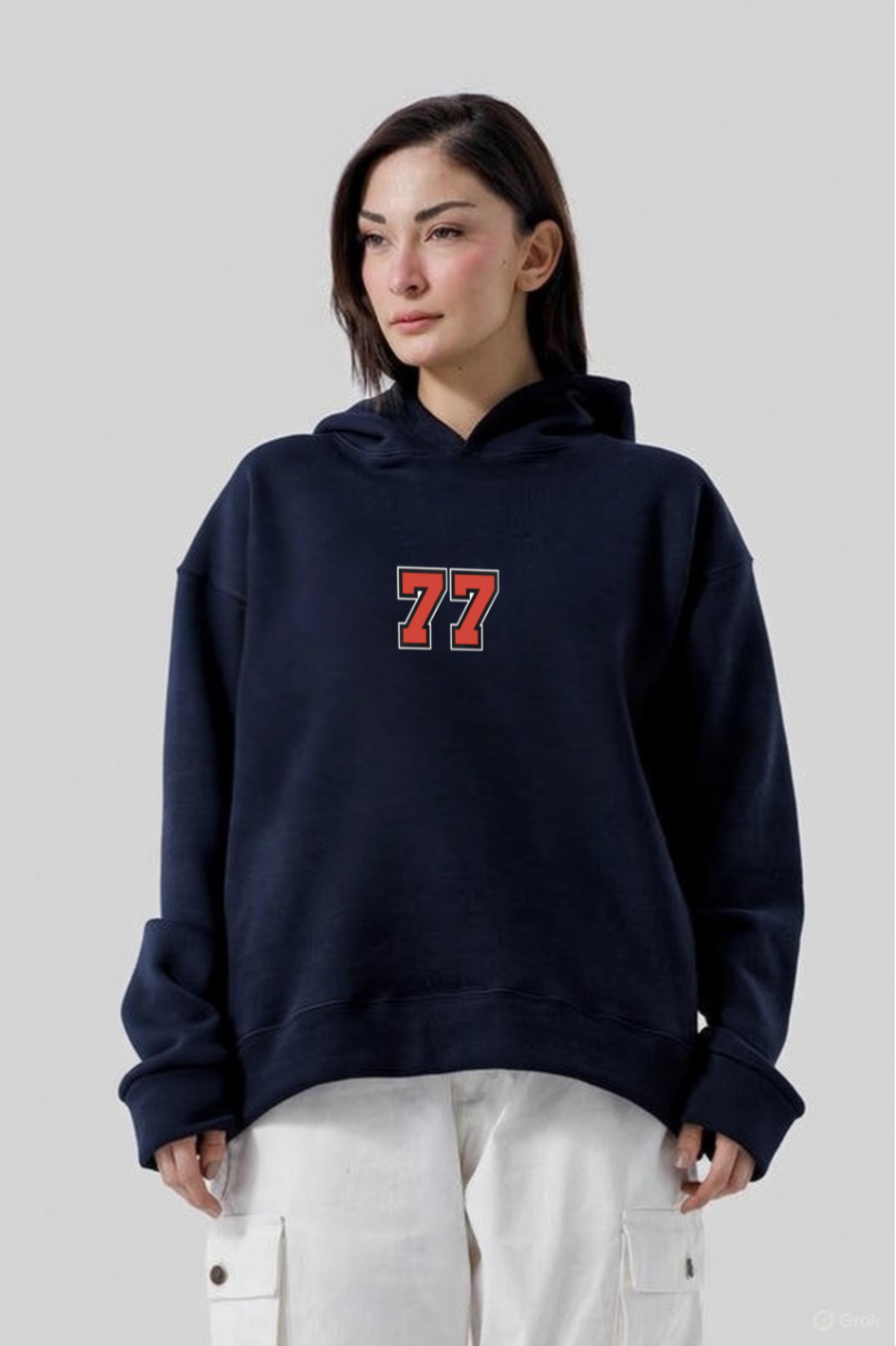 Navy Blue 77 Urban Unisex Midweight Softstyle Fleece Hoodie