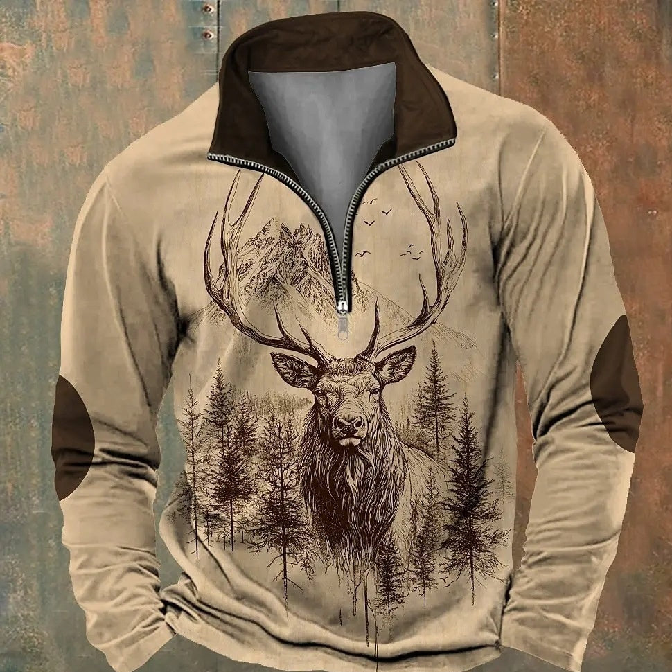 Men's Casual StandUp Collar Half Zip Pullover Sweater